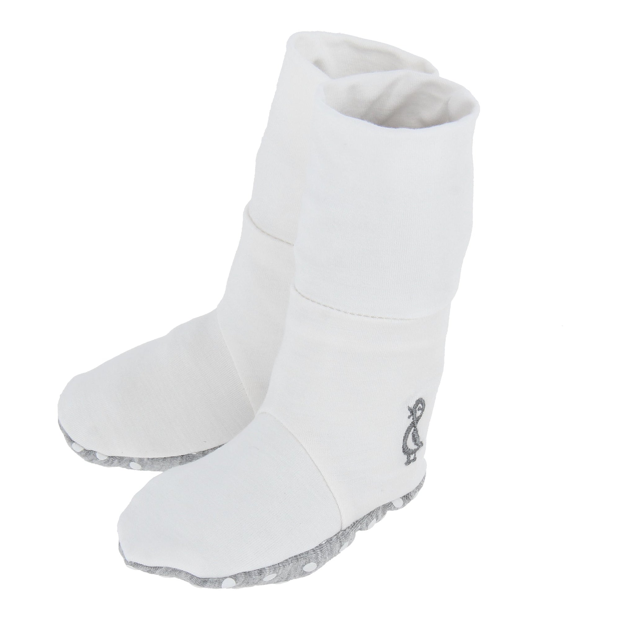 Bamboo baby booties in white color by RAPH&REMY