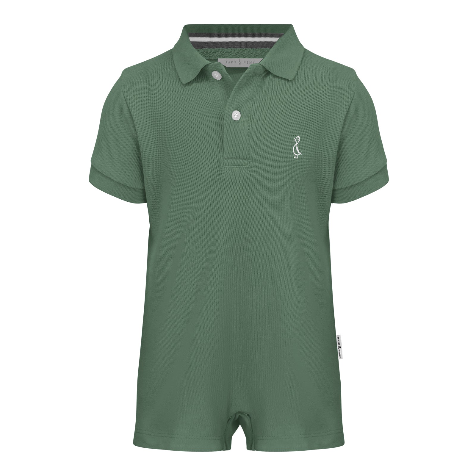 RAPH&REMY® Premium Collared Romper in army green