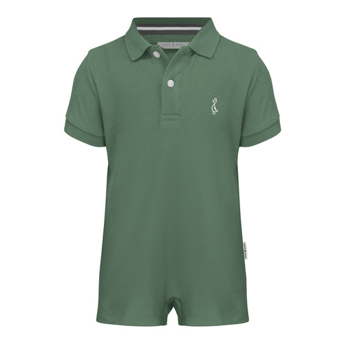 RAPH&REMY® Premium Collared Romper in army green