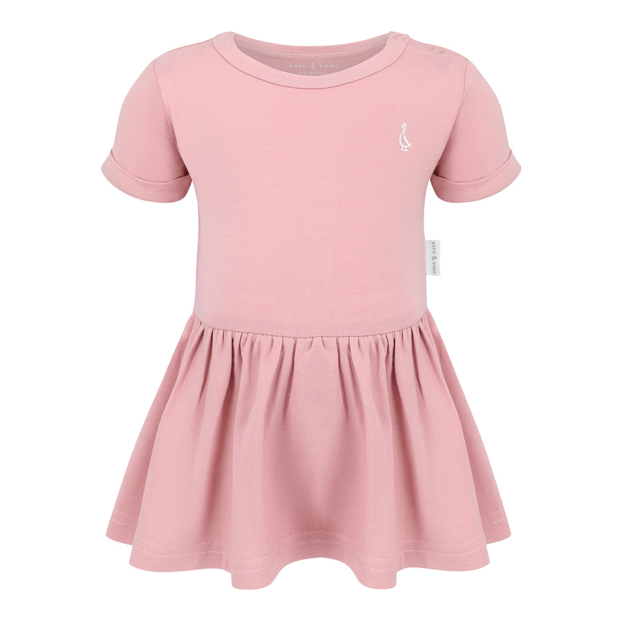 Premium Bamboo Baby Onesie Dress - Dusty Pink