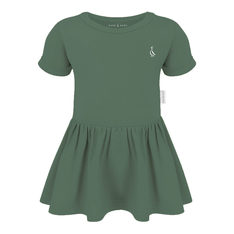 Premium Bamboo Baby Onesie Dress - Army Green
