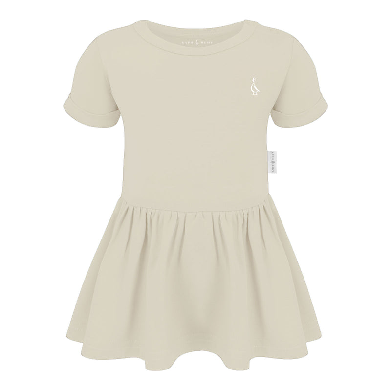Sunset Premium Bamboo Baby Onesie Dress - Beige