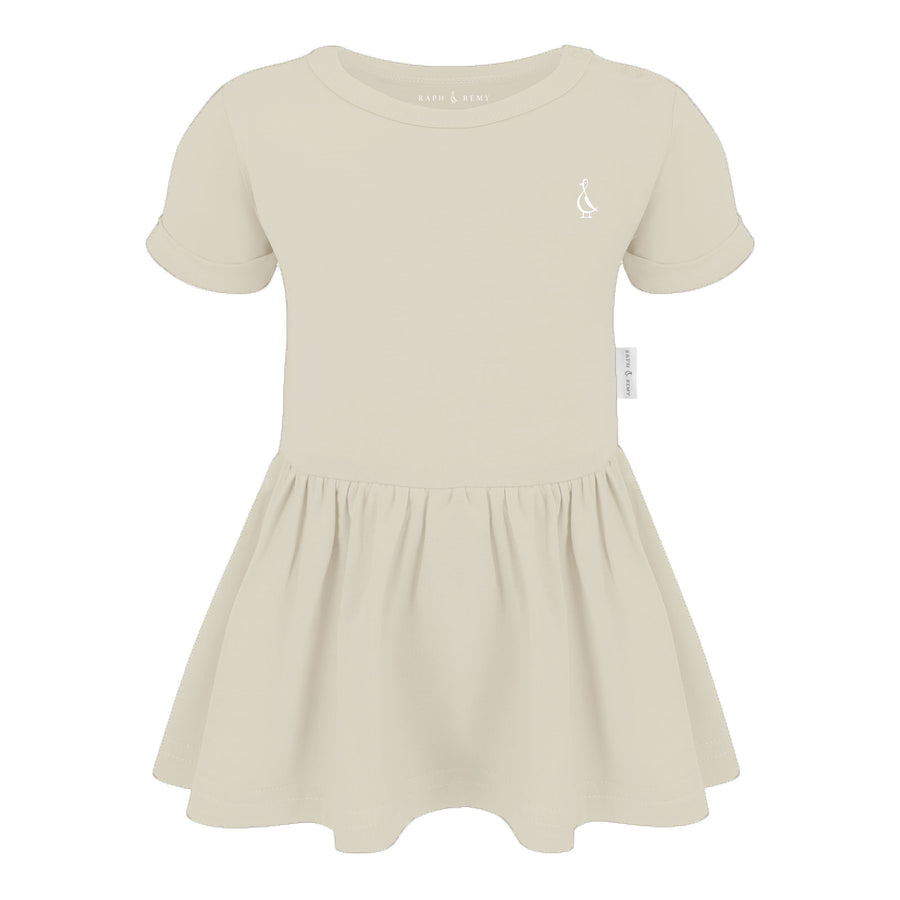 Sunset Premium Bamboo Baby Onesie Dress - Beige