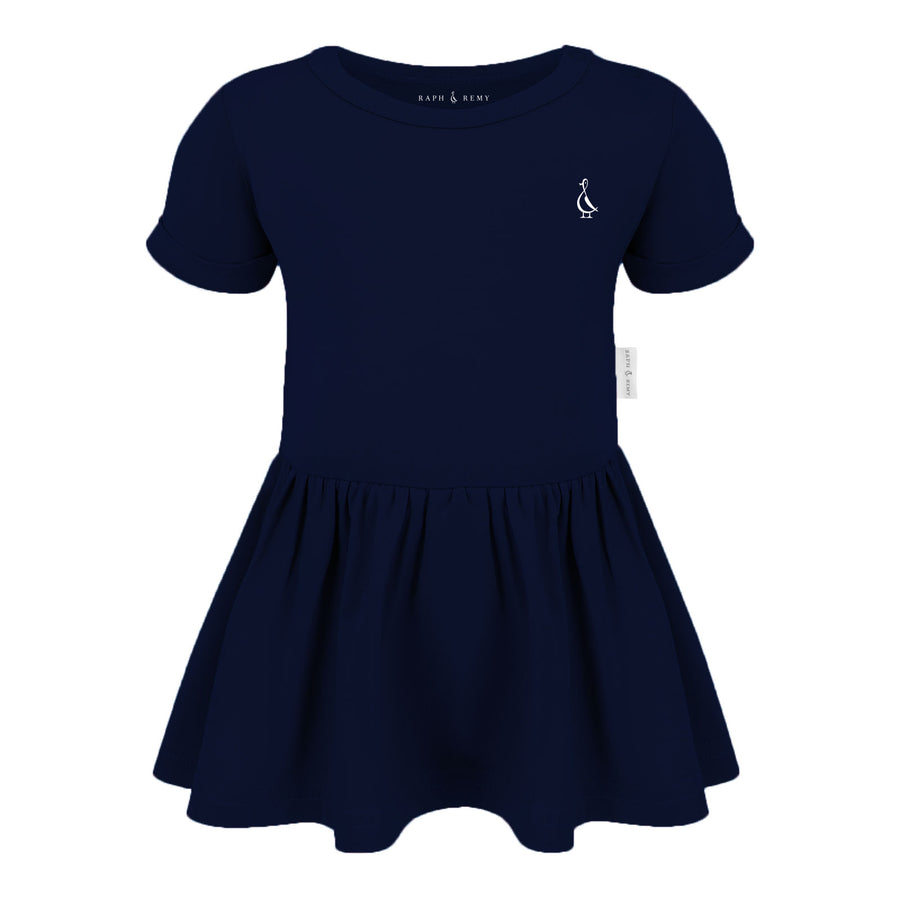 Premium Bamboo Baby Onesie Dress - Navy Blue