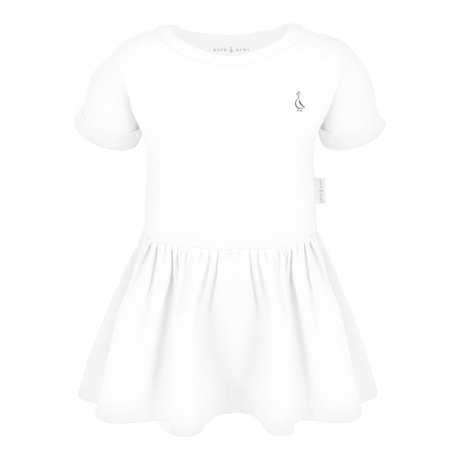 Premium Bamboo Baby Onesie Dress - White