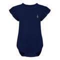 Premium Bamboo Frill Sleeve Baby Onesie - Navy Blue