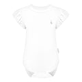 Premium Bamboo Frill Sleeve Baby Onesie - White