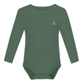 Premium Bamboo Long Sleeve Baby Onesie by RAPH&REMY® in army green color.