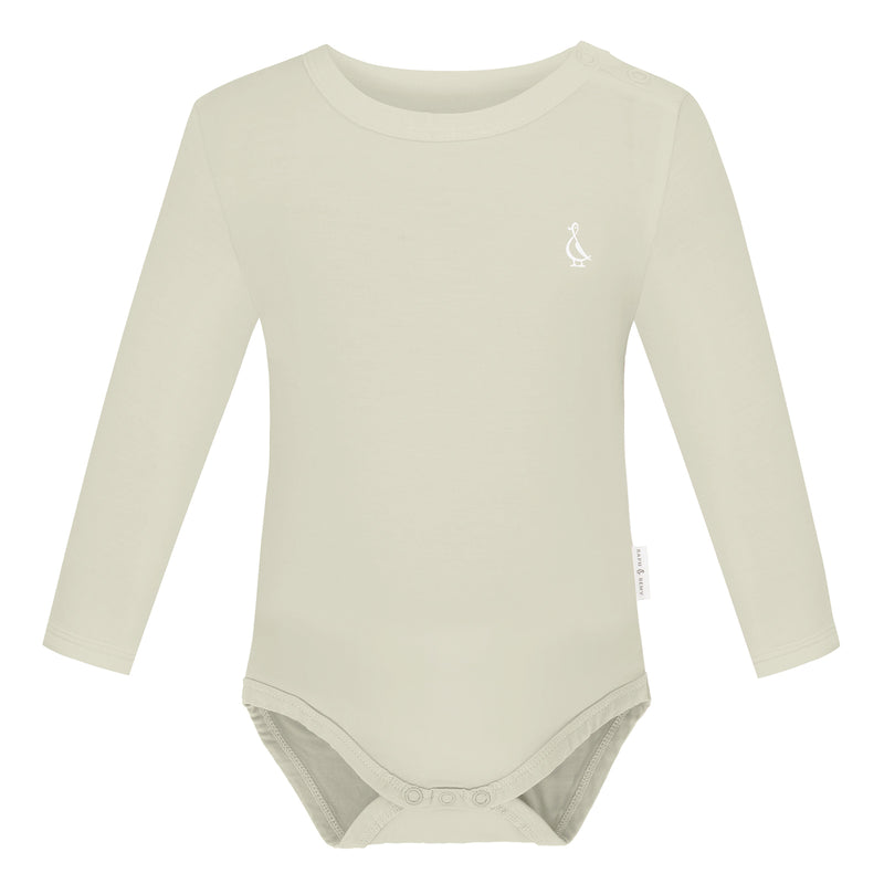 Sunset Premium Bamboo Long Sleeve Baby Onesie - Beige