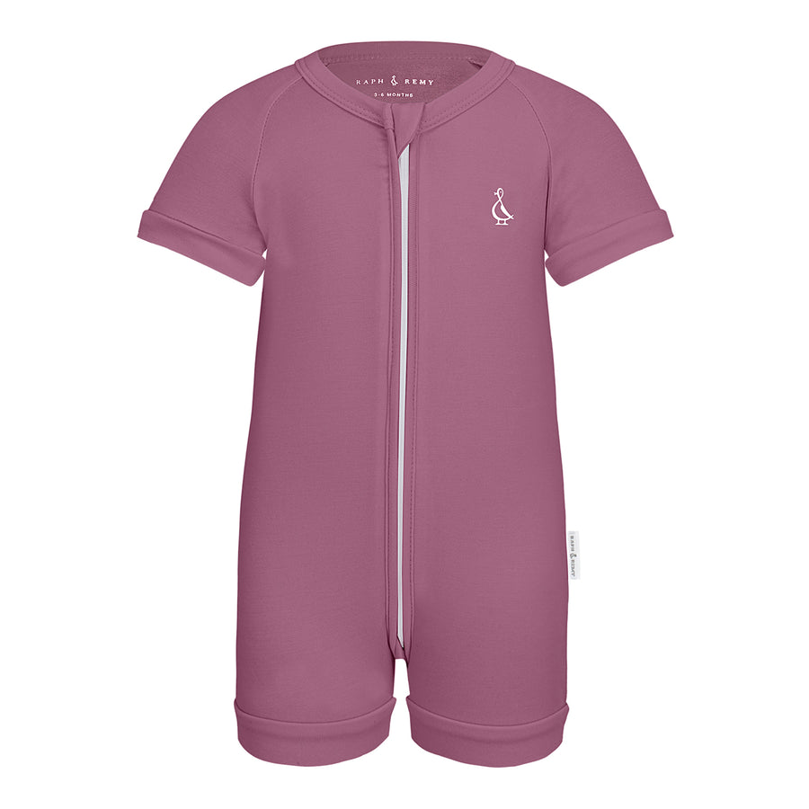 Premium Bamboo Baby Zippie (Short) - Mauve