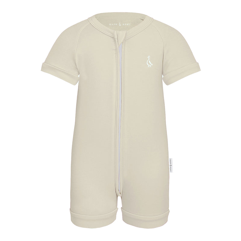 Sunset Premium Bamboo Baby Zippie (Short) - Beige