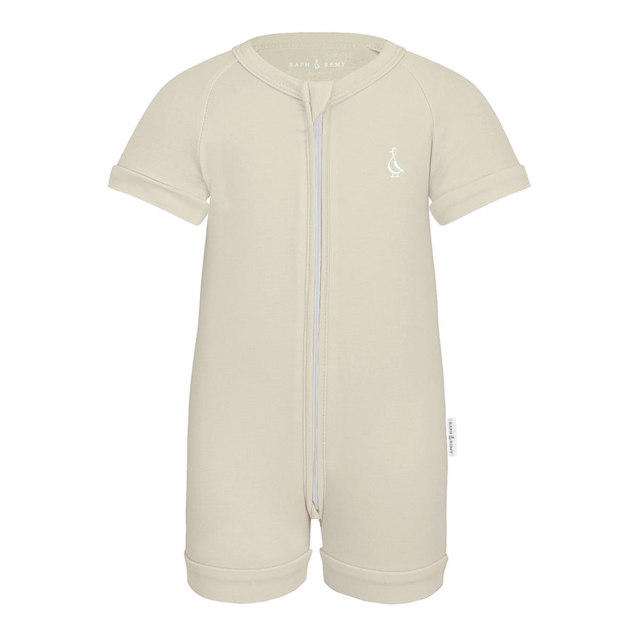 Sunset Premium Bamboo Baby Zippie (Short) - Beige