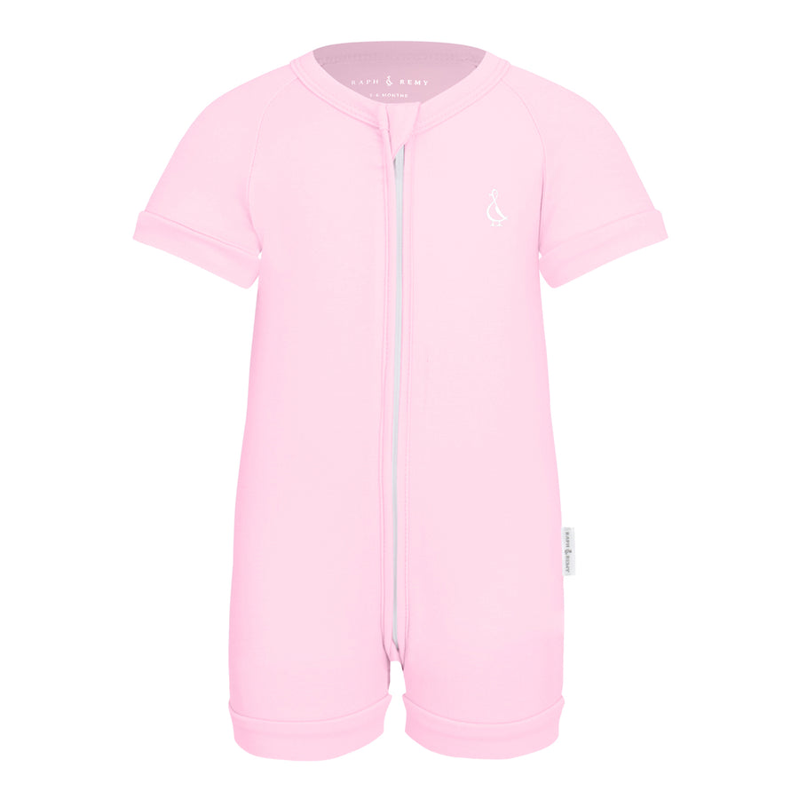 Premium Bamboo Baby Zippie (Short) - Sakura Pink