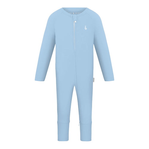 Premium Bamboo Baby Zippie (Long) - Sky Blue