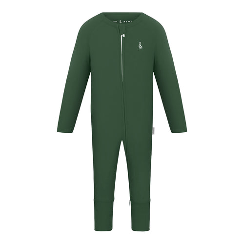 Premium Bamboo Baby Zippie (Long) - Army Green