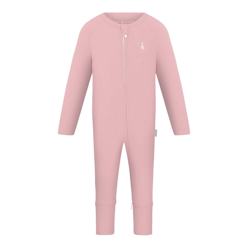 Premium Bamboo Baby Zippie (Long) - Dusty Pink
