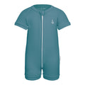 Sunset Premium Bamboo Baby Zippie (Short) - Agean Teal