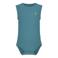 Sunset Premium Bamboo Sleeveless Baby Onesie - Agean Teal