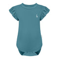 Sunset Premium Bamboo Frill Sleeve Baby Onesie - Agean Teal