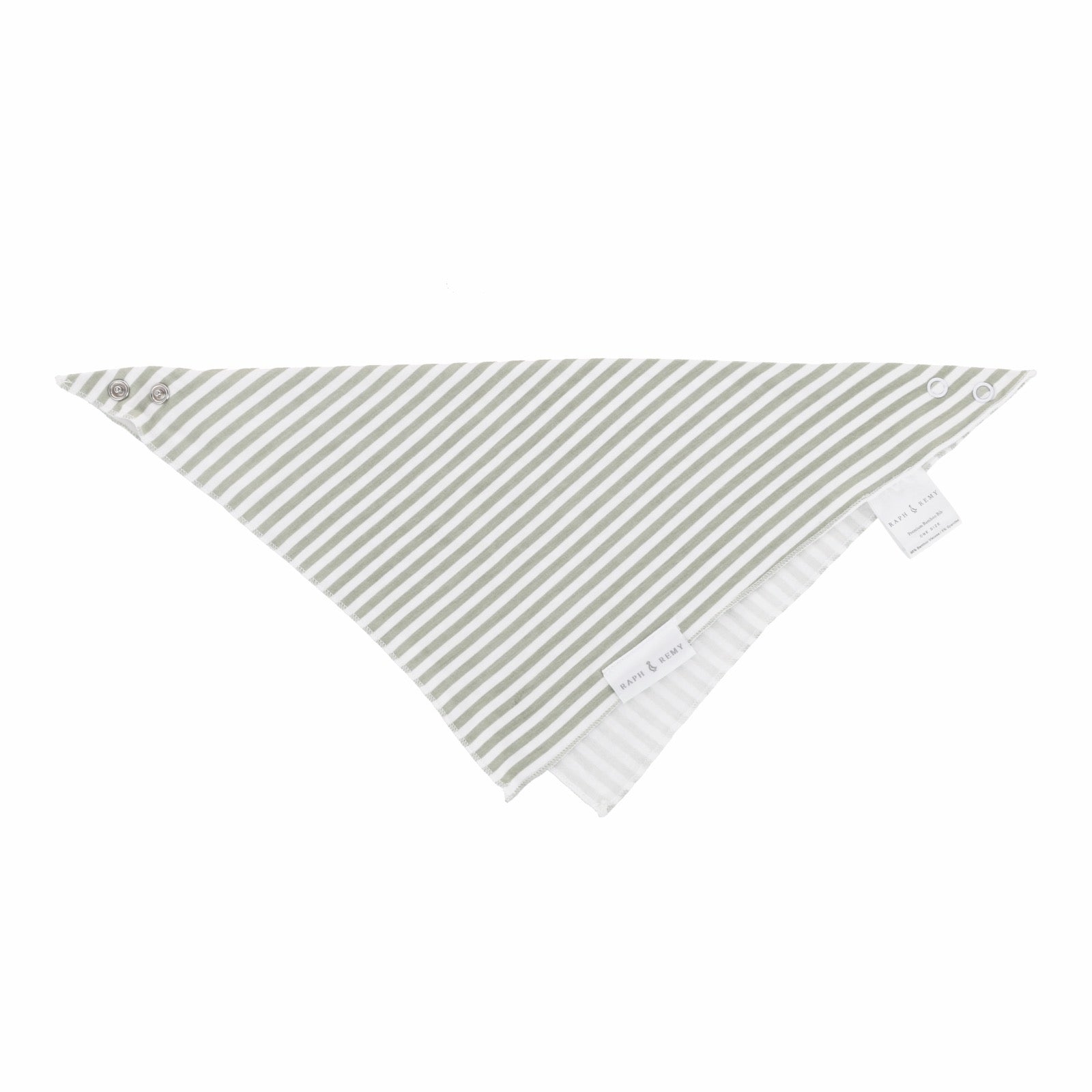 Detailed view of organic bamboo fibers in green stripe baby bib