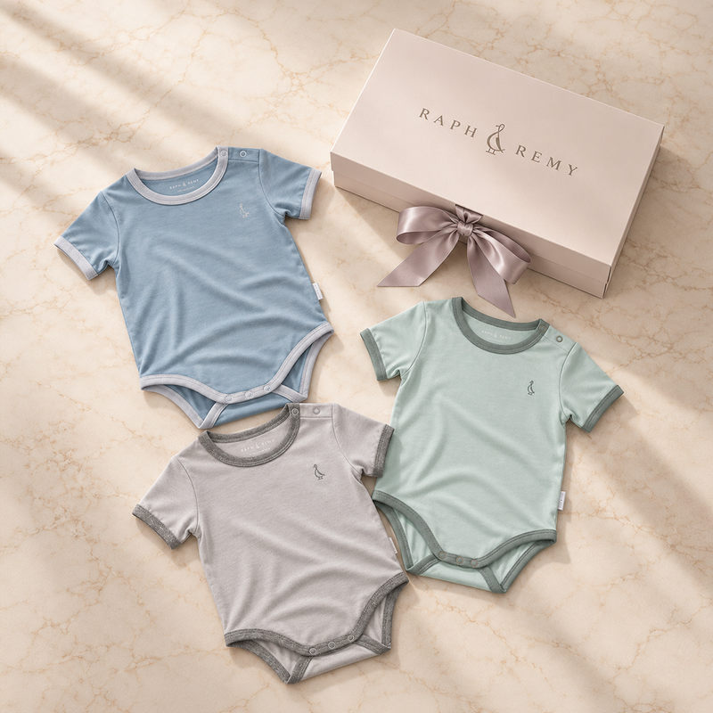 Colour Pop Onesie Gift Box - Blue, Mint & Grey