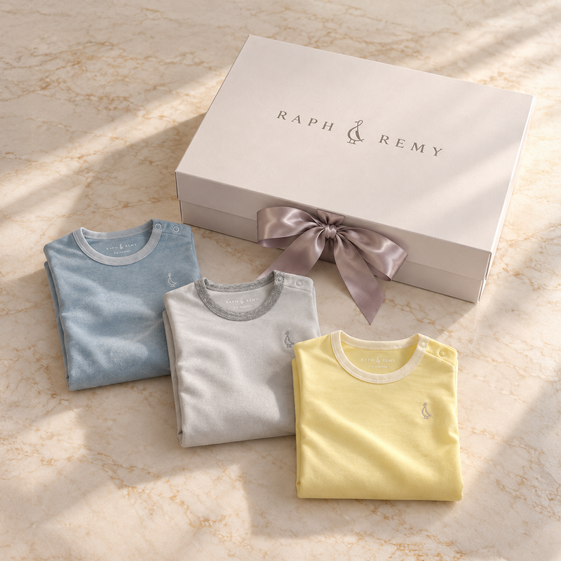 Colour Pop Onesie Gift Box - Grey, Yellow & Blue