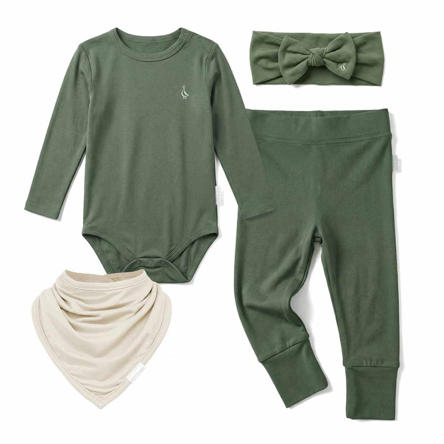 Premium Bamboo Everyday Comfort Set with Headband by RAPH&REMY in Army Green