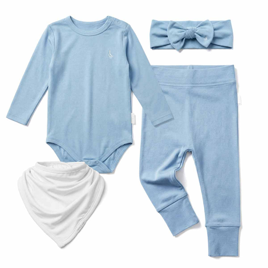 Premium Bamboo Everyday Comfort Set with Headband by RAPH&REMY in Sky Blue