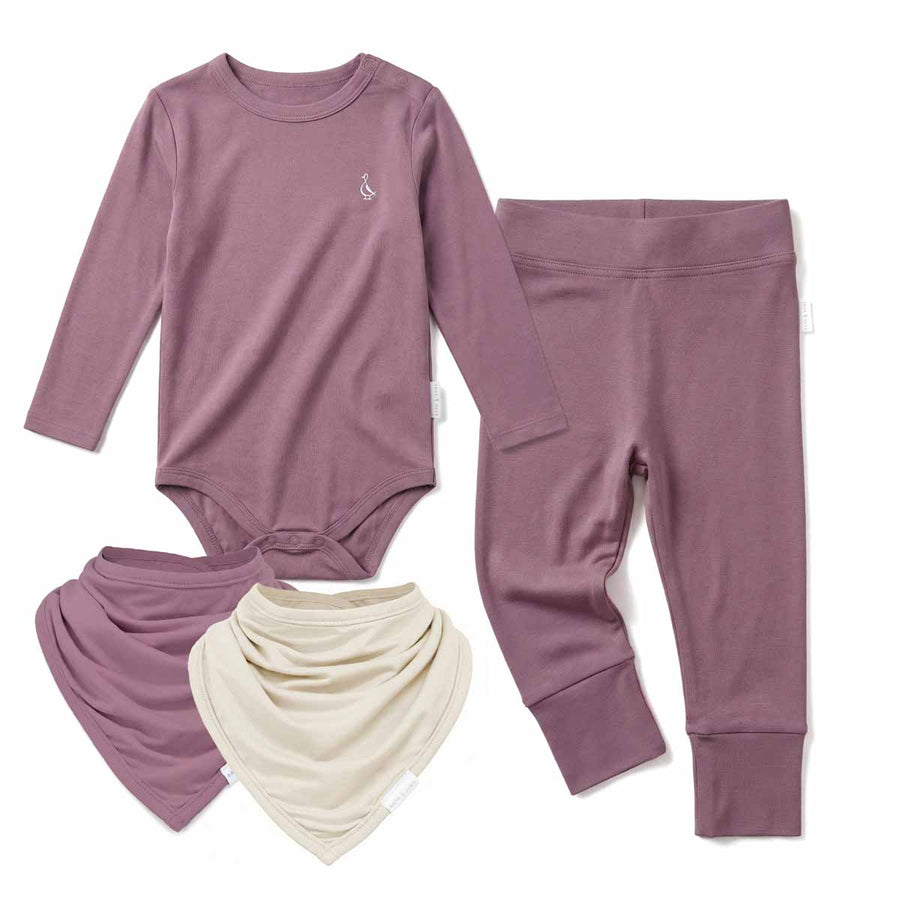 Premium Bamboo Everyday Comfort Set with Bibs by RAPH&REMY in Mauve