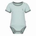 Pale Mint Colour Pop bamboo baby onesie with sage trim by RAPH&REMY