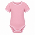 Blossom Pink Colour Pop bamboo baby onesie with tone-on-tone trim by RAPH&REMY