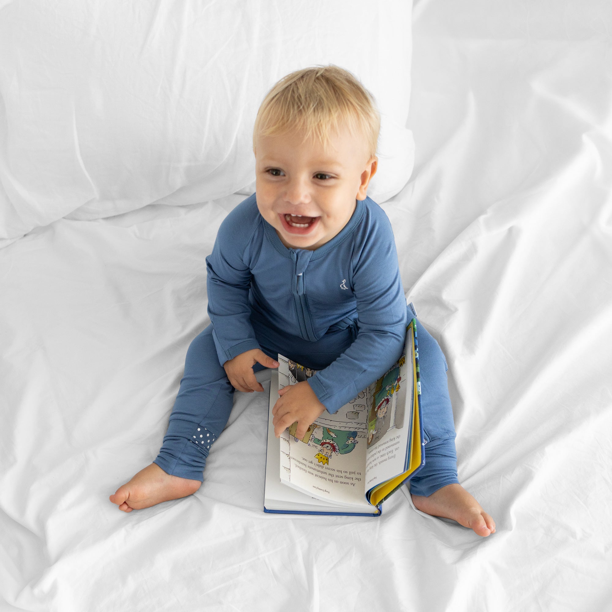 Premium Bamboo Baby Long Zippie - Limited Edition Bedtime Blue