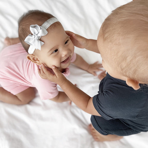 Premium 2.5" Newborn Baby Headbands or Clips Trio Pack