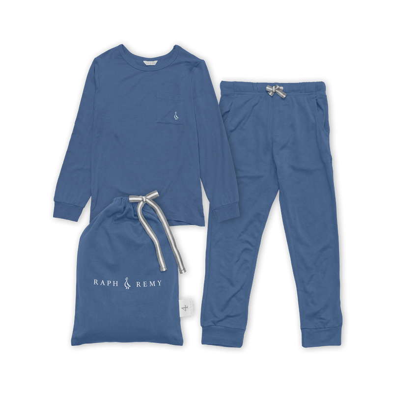 Premium Bamboo Kids Pyjamas & Loungewear Sets | 2-5 years Limited Edition Bedtime Blue - Bedtime Blue