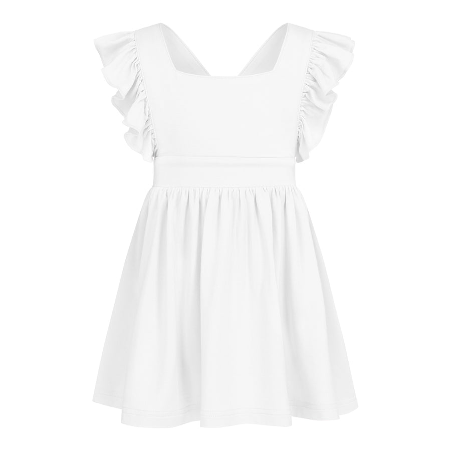 Premium Bamboo Kids Dress - White