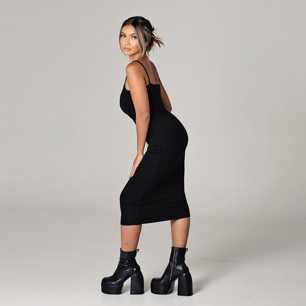 Harper - Bamboo Bodycon Cami Midi Dress