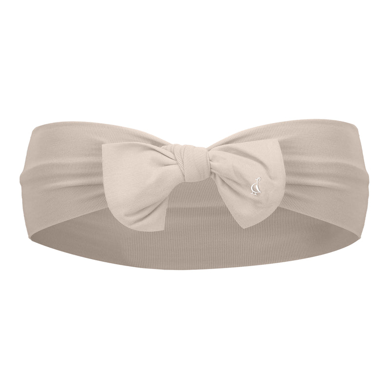 Sunset Premium Bamboo Bow Headbands - Beige