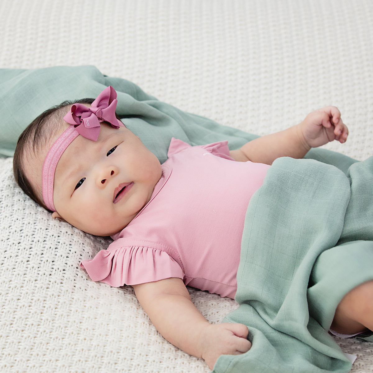 Premium Bamboo Frill Sleeve Baby Onesie