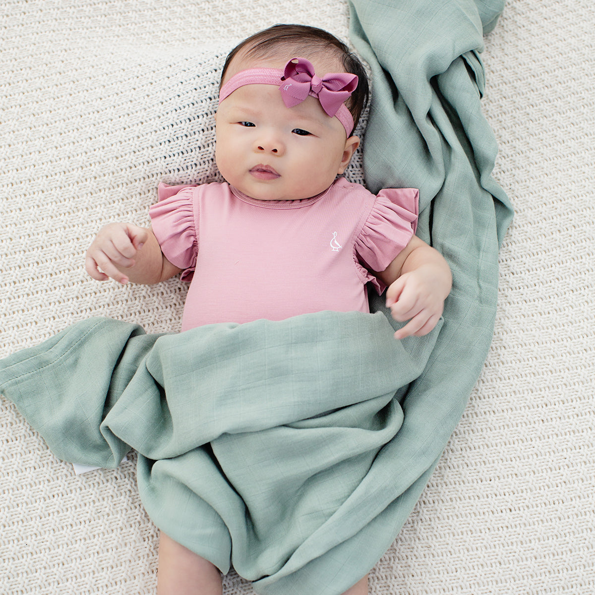Premium Bamboo Frill Sleeve Baby Onesie