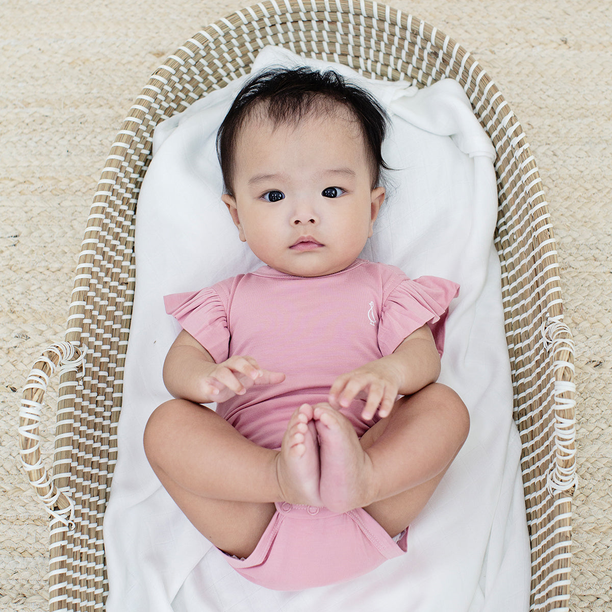 Premium Bamboo Frill Sleeve Baby Onesie