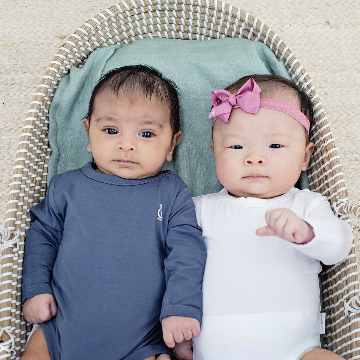 Minimalist Bamboo Long Sleeve Baby Onesie by RAPH&REMY® for everyday use.