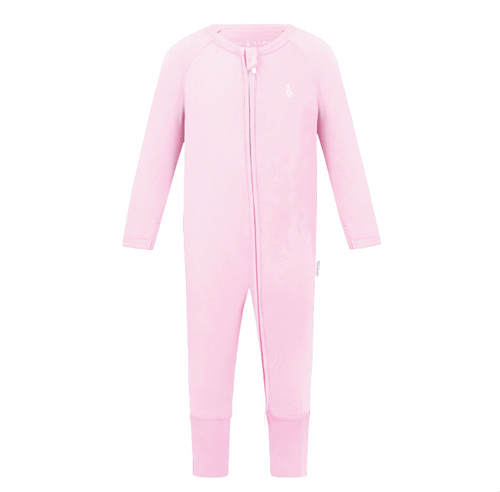 Premium Bamboo Baby Zippie (Long) - Sakura Pink