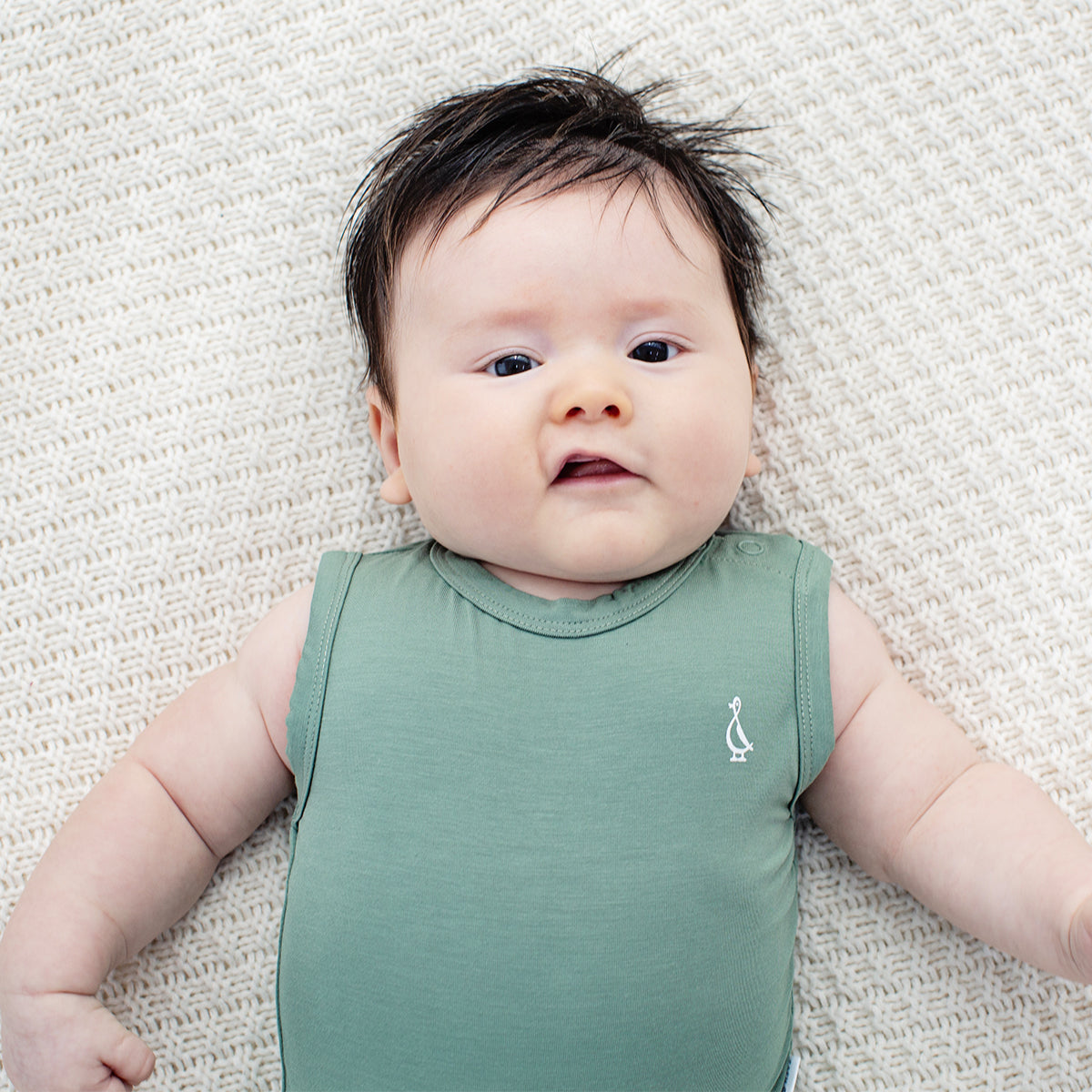 Premium quality bamboo sleeveless onesie for newborns by RAPH&REMY®.