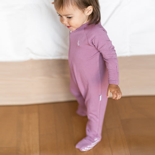 Premium Bamboo Baby Zippie (Long) - Mauve