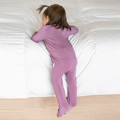 Premium Bamboo Baby Zippie (Long) - Mauve
