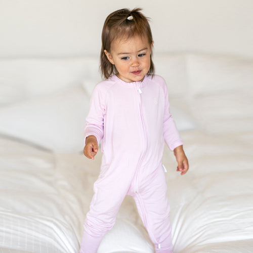 Premium Bamboo Baby Zippie (Long) - Sakura Pink