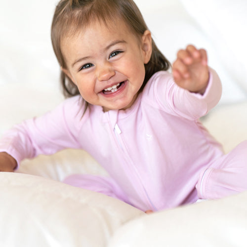 Premium Bamboo Baby Zippie (Long) - Sakura Pink