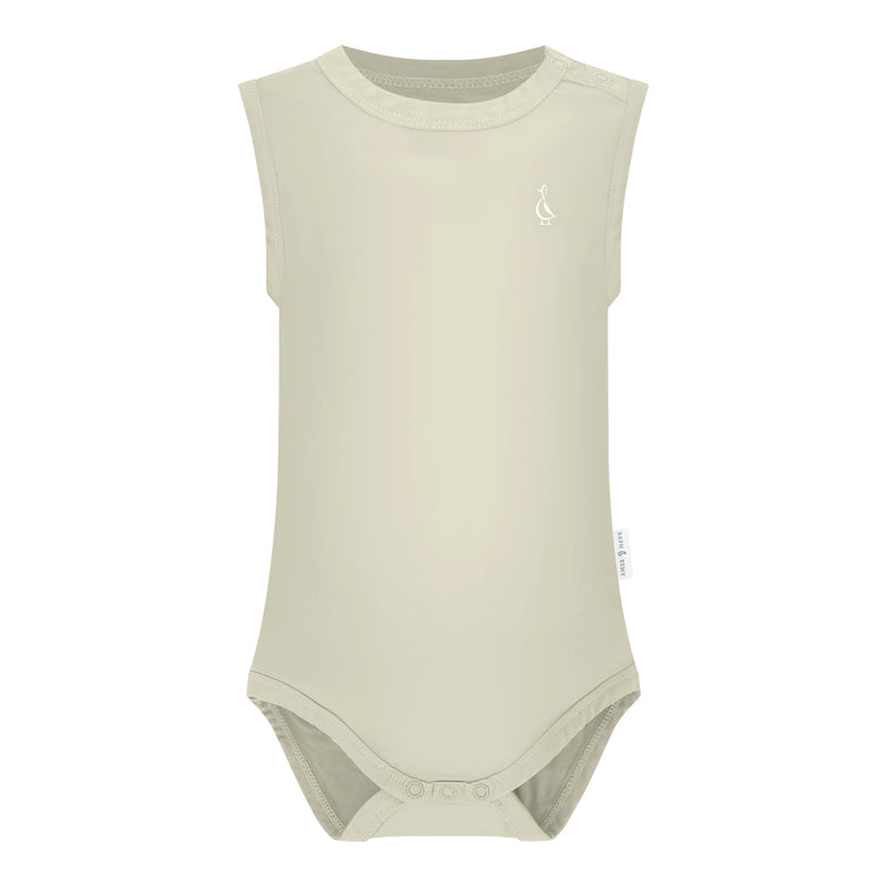 Sunset Premium Bamboo Sleeveless Baby Onesie - Beige
