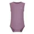 RAPH&REMY® bamboo sleeveless onesie for babies, in mauve color.