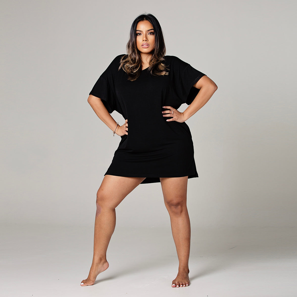 Cali - Oversized Bamboo Hidden Pocket T-Shirt Dress